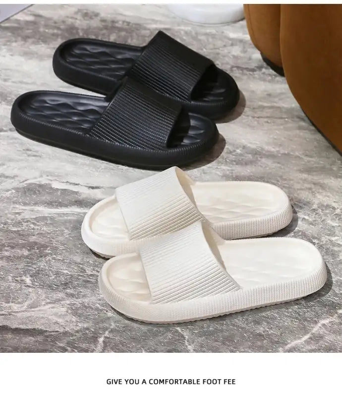 4cm Summer Non-slip Soft Cloud Slippers Women Comfy Eva Thick Platform Slides Woman Couple Bathroom Home Flip Flops