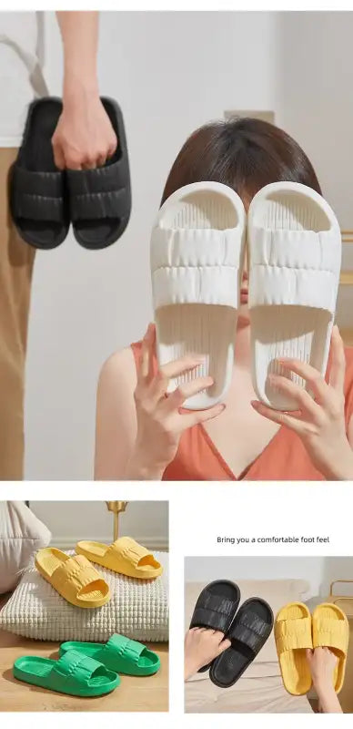 2025 Women Soft Sole Cloud Slippers Thick Platform Indoor Outdoor Beach Sandals Summer EVA Non Slip Flip Flops