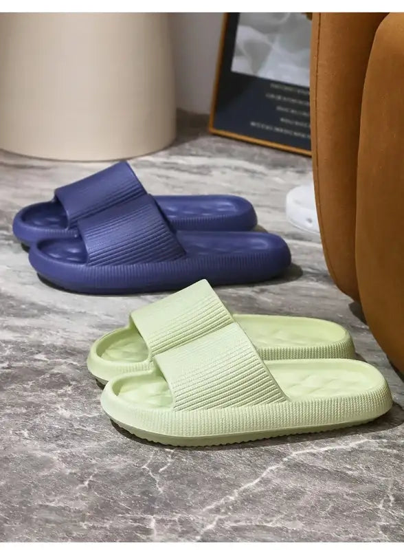 4cm Thick Platform Pillow Slippers Women 2024 Summer Eva Soft Sole Indoor Slides Woman Flat Non Slip Bathrooom Home