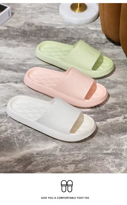 4cm Thick Platform Pillow Slippers Women 2024 Summer Eva Soft Sole Indoor Slides Woman Flat Non Slip Bathrooom Home