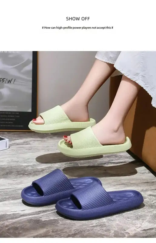 4cm Thick Platform Pillow Slippers Women 2024 Summer Eva Soft Sole Indoor Slides Woman Flat Non Slip Bathrooom Home