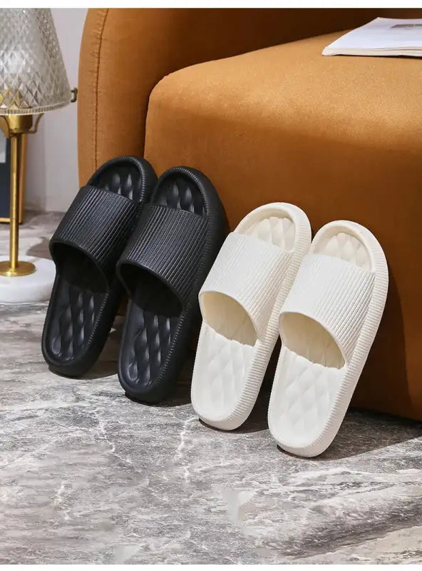 4cm Thick Platform Pillow Slippers Women 2024 Summer Eva Soft Sole Indoor Slides Woman Flat Non Slip Bathrooom Home