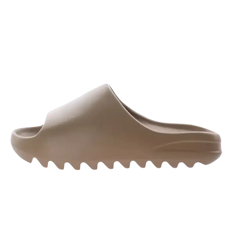Beige slide sandal.
