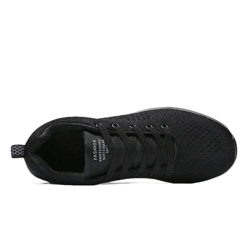 Black athletic shoe.
