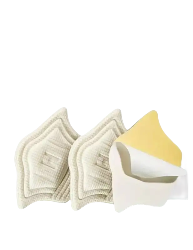 Cushioned anti-friction heel patches.