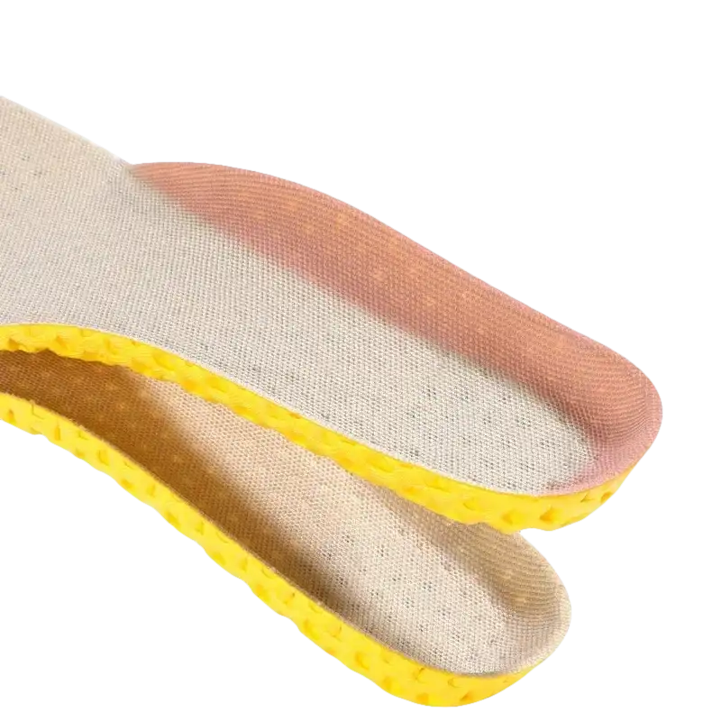 Shoe insoles with U-shaped heel support.