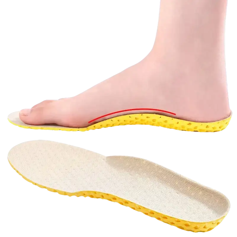 Yellow and beige stable support insole.