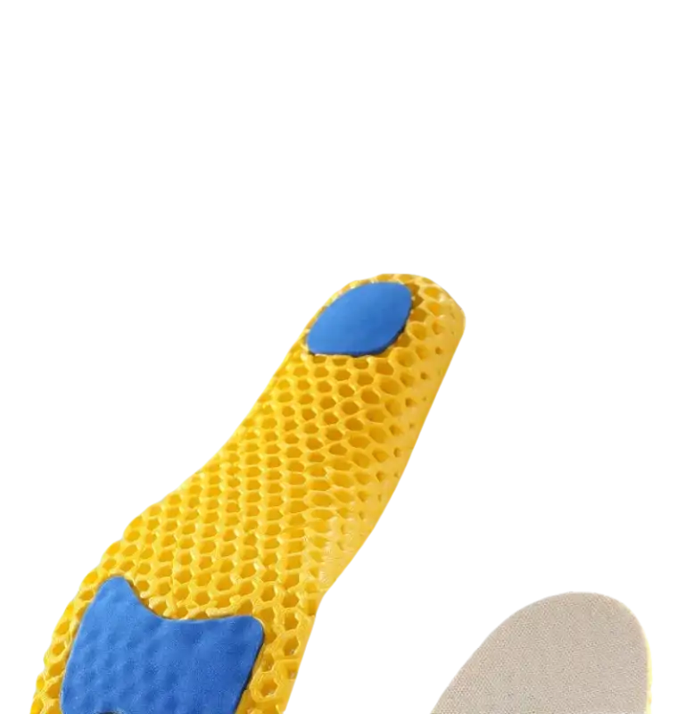 Yellow honeycomb sport insole.