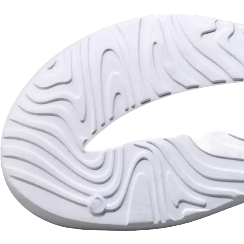 White shoe sole with topographic pattern.