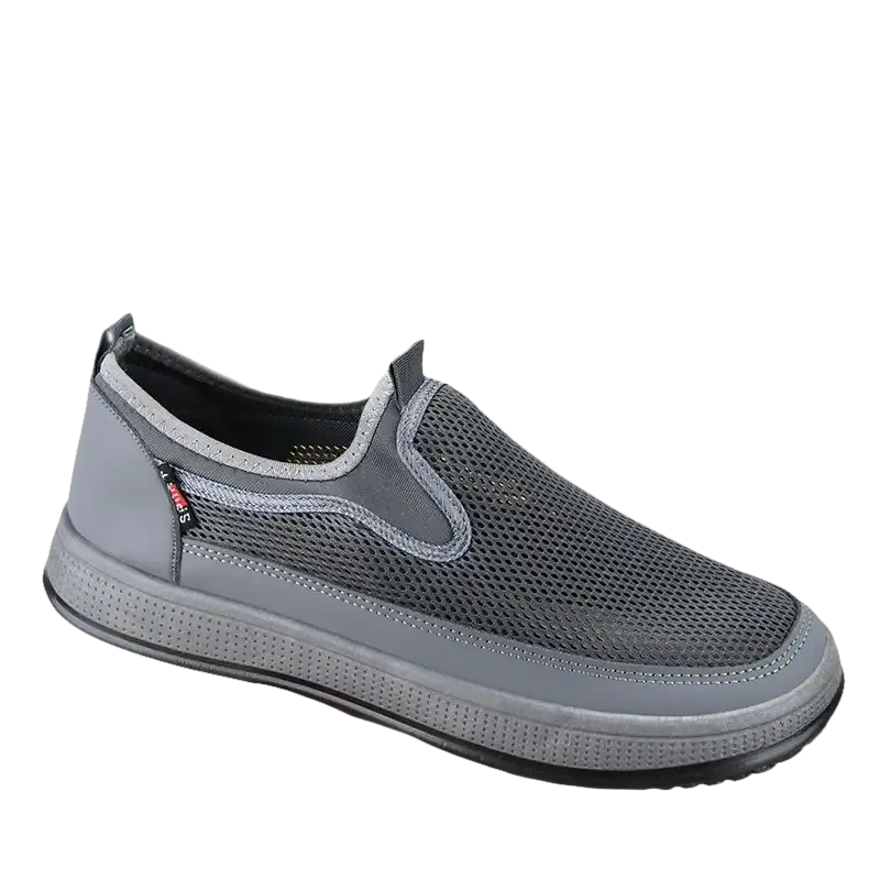 Gray mesh slip-on shoes for men’s summer shoes mesh breathable and trendy style
