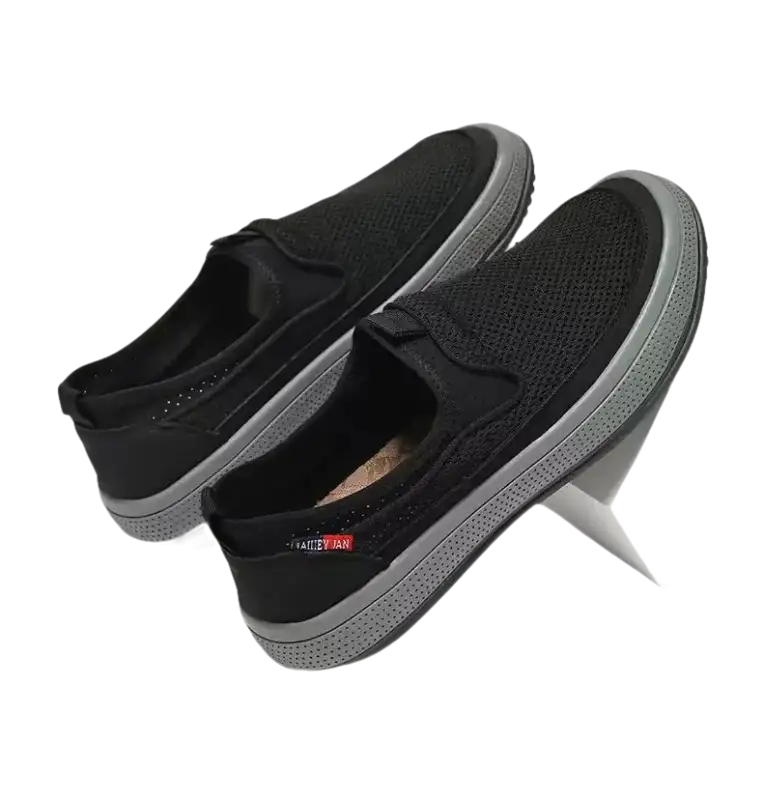 Black slip-on casual sneakers from Comfy Summer Shoes Mesh Breathable Men’s Summer Shoes