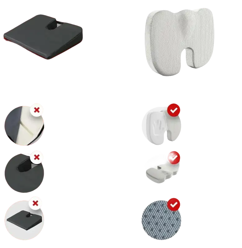 Comparison of seat cushions.
