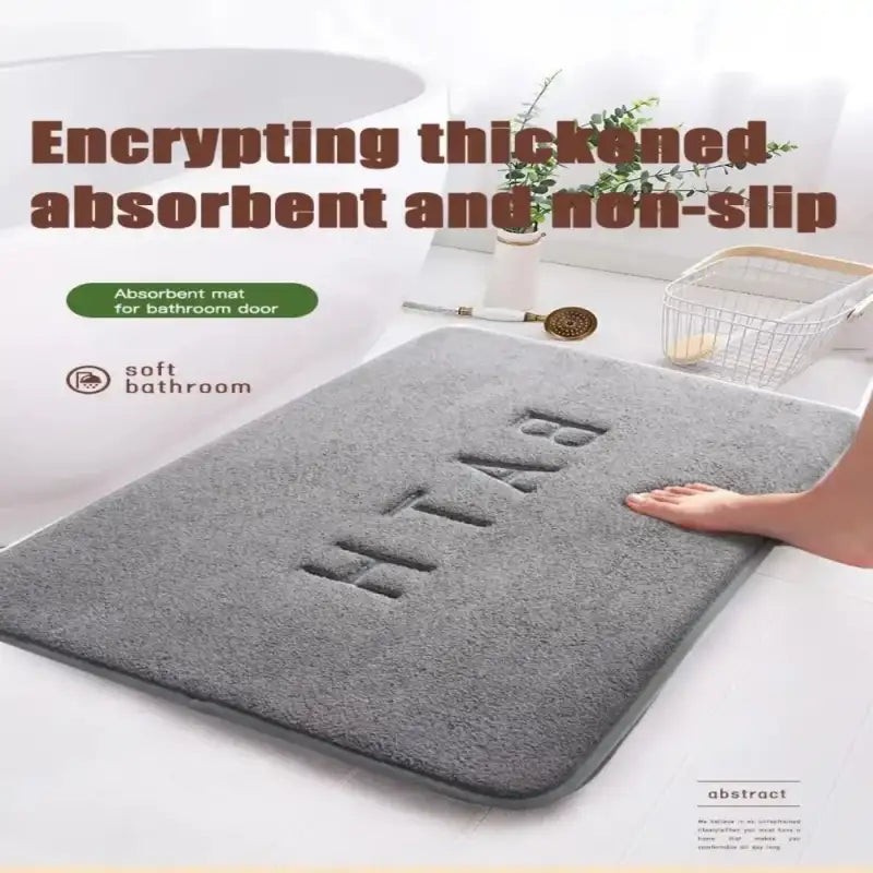 Anti Slip Mat Faux Cashmere Memory Foam Carpet Coral Fleece Super Absorbent Floor Mat Kitchen Living Room Bathroom