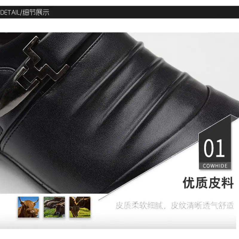 Cotton Leather Shoes Men Formal Dress Shoes Luxury Business Oxford Male Office Wedding Dress Shoes for Men Winter New