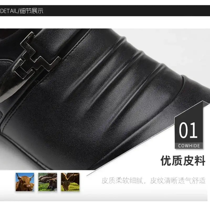 Cotton Leather Shoes Men Formal Dress Shoes Luxury Business Oxford Male Office Wedding Dress Shoes for Men Winter New
