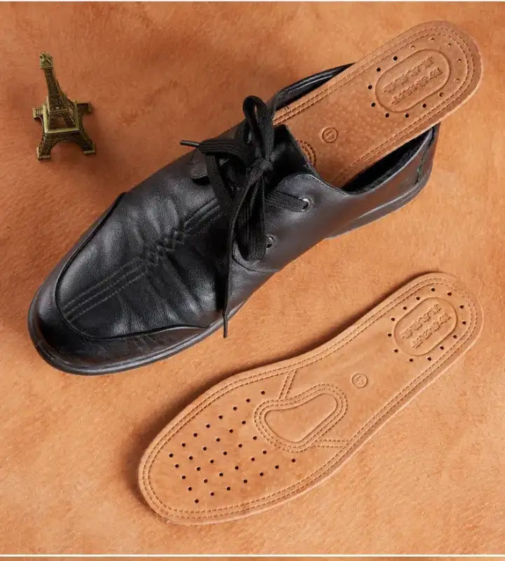 Real Cowhide Insole Leather Shoes Boots Shoe Inserts Soft Breathable Deodorant Anti-slip Template Shock Absorbing