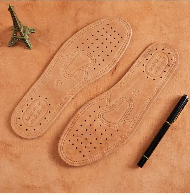 Real Cowhide Insole Leather Shoes Boots Shoe Inserts Soft Breathable Deodorant Anti-slip Template Shock Absorbing