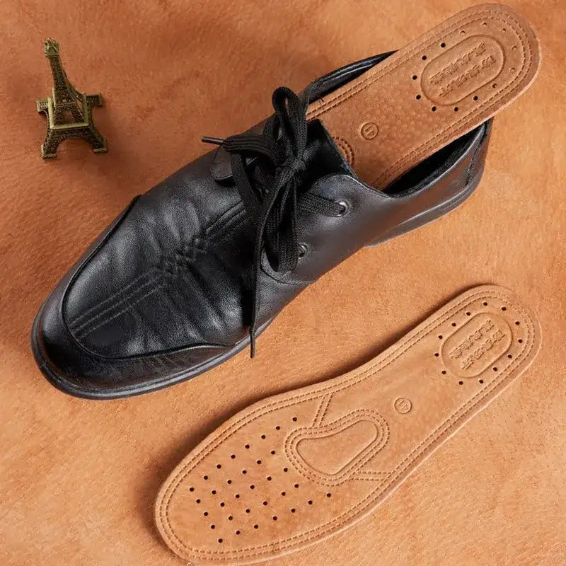 Real Cowhide Insole Leather Shoes Boots Shoe Inserts Soft Breathable Deodorant Anti-slip Template Shock Absorbing