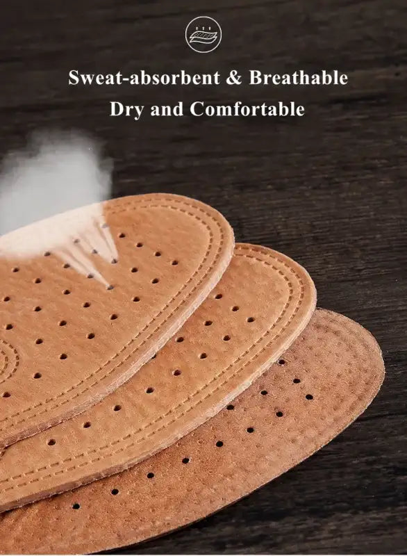 Real Cowhide Insole Leather Shoes Boots Shoe Inserts Soft Breathable Deodorant Anti-slip Template Shock Absorbing