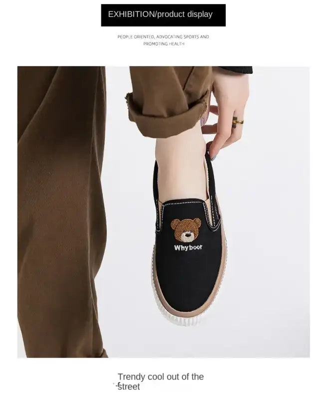 Little Bear Women’s Vulcanize Shoes Comfortable and Casual Slip-On Flat Shoes Slip-Ons Women Shoes Zapatillas De Mujer