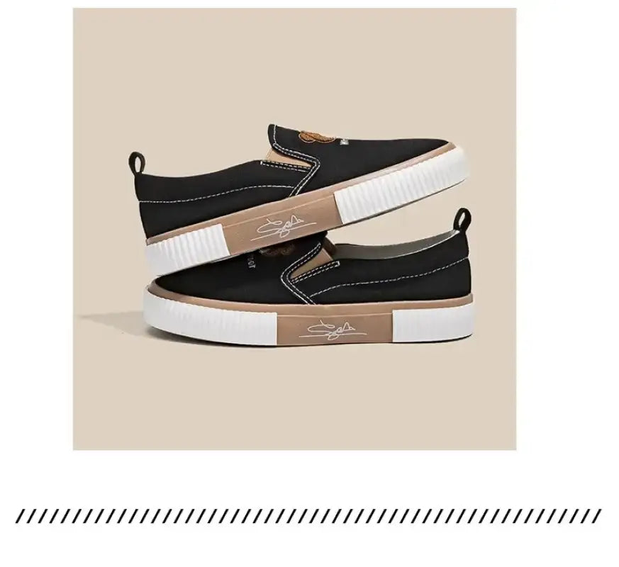 Little Bear Women’s Vulcanize Shoes Comfortable and Casual Slip-On Flat Shoes Slip-Ons Women Shoes Zapatillas De Mujer