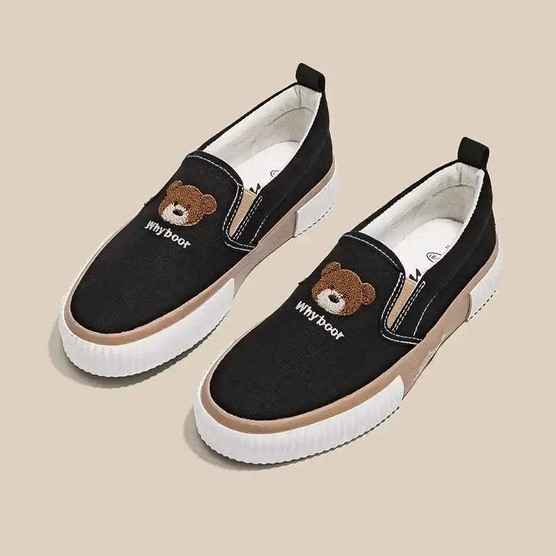 Little Bear Women’s Vulcanize Shoes Comfortable and Casual Slip-On Flat Shoes Slip-Ons Women Shoes Zapatillas De Mujer