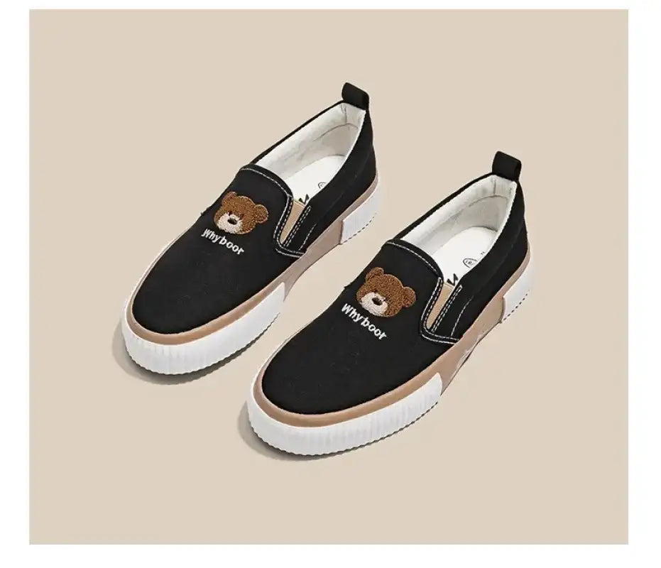 Little Bear Women’s Vulcanize Shoes Comfortable and Casual Slip-On Flat Shoes Slip-Ons Women Shoes Zapatillas De Mujer