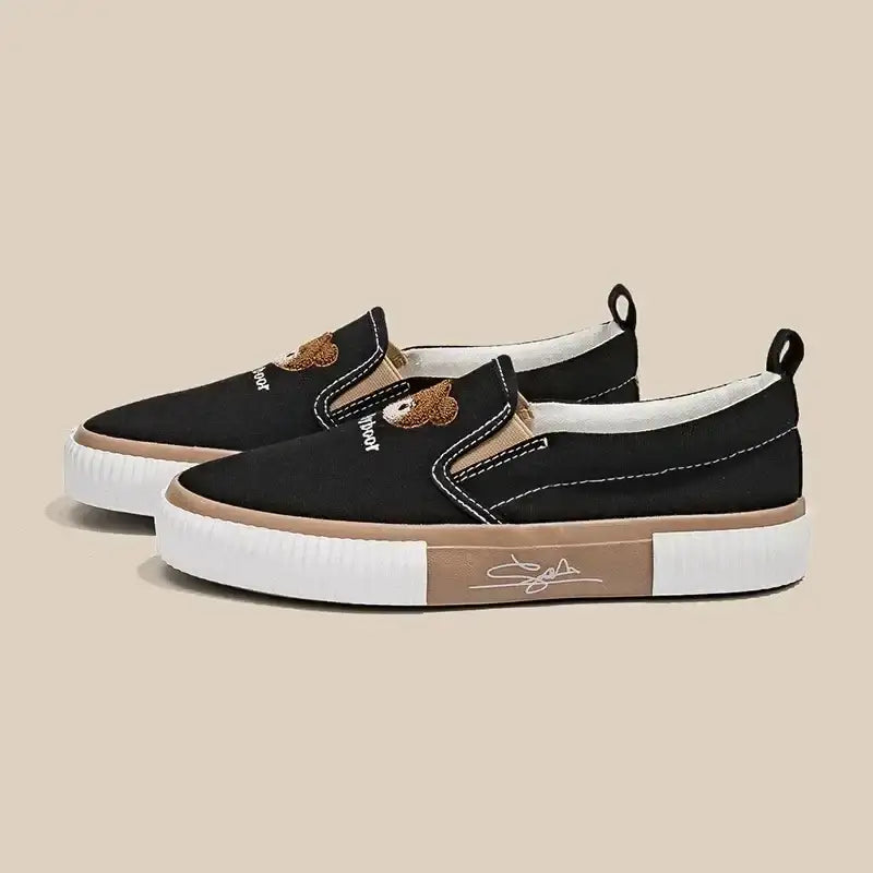 Little Bear Women’s Vulcanize Shoes Comfortable and Casual Slip-On Flat Shoes Slip-Ons Women Shoes Zapatillas De Mujer