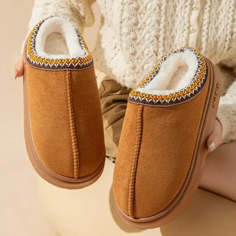 Platform Fluffy Slippers Women House Flats Fashion Plush Winter Designer Shoes Ladies Home Elegant Casual Footwear