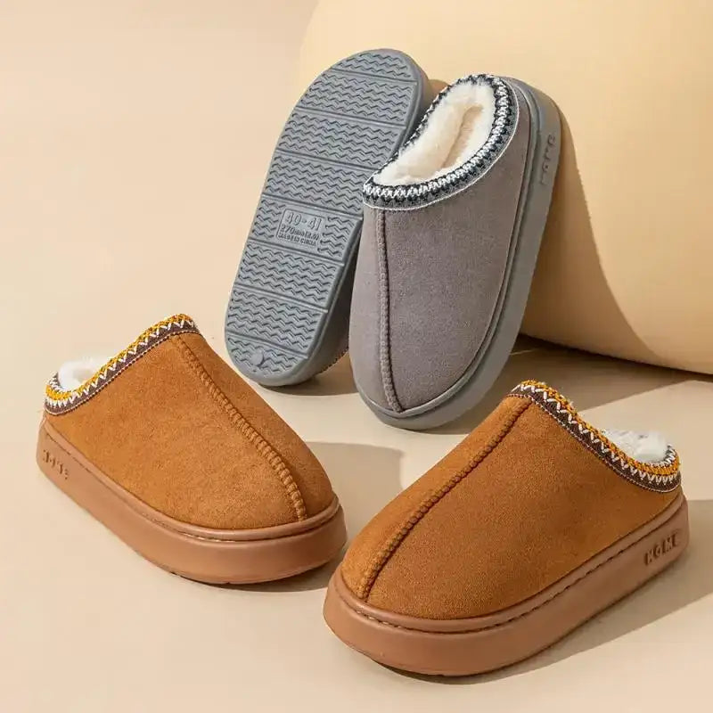 Platform Fluffy Slippers Women House Flats Fashion Plush Winter Designer Shoes Ladies Home Elegant Casual Footwear