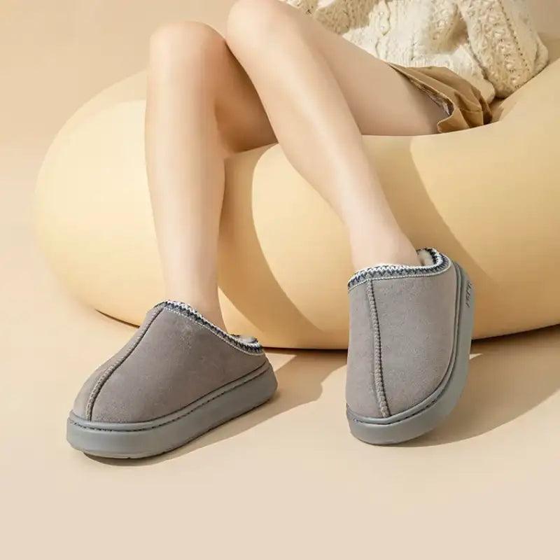Platform Fluffy Slippers Women House Flats Fashion Plush Winter Designer Shoes Ladies Home Elegant Casual Footwear