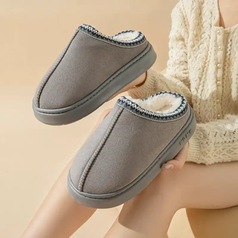 Platform Fluffy Slippers Women House Flats Fashion Plush Winter Designer Shoes Ladies Home Elegant Casual Footwear