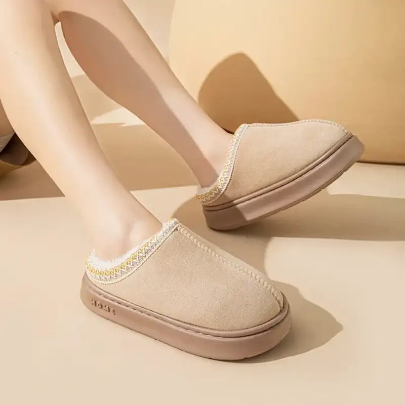 Platform Fluffy Slippers Women House Flats Fashion Plush Winter Designer Shoes Ladies Home Elegant Casual Footwear