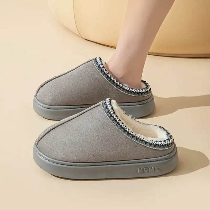 Platform Fluffy Slippers Women House Flats Fashion Plush Winter Designer Shoes Ladies Home Elegant Casual Footwear