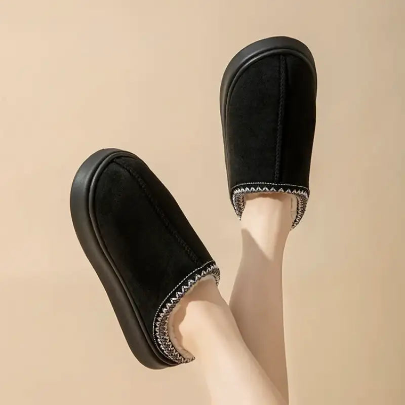 Platform Fluffy Slippers Women House Flats Fashion Plush Winter Designer Shoes Ladies Home Elegant Casual Footwear