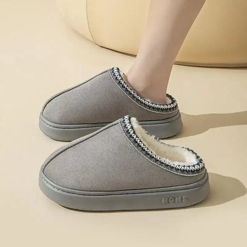Platform Fluffy Slippers Women House Flats Fashion Plush Winter Designer Shoes Ladies Home Elegant Casual Footwear