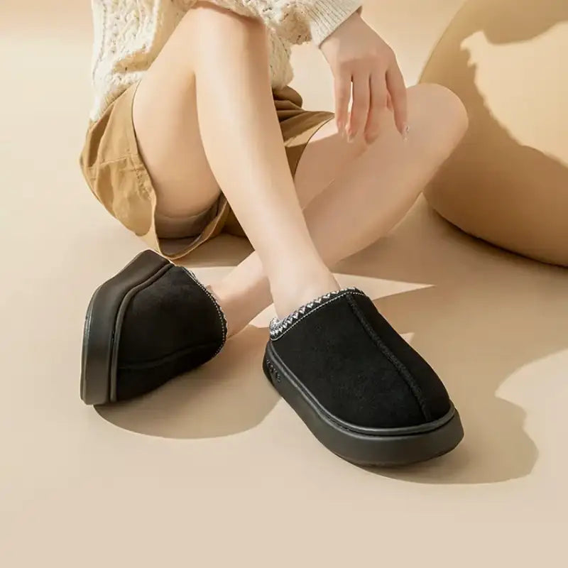 Platform Fluffy Slippers Women House Flats Fashion Plush Winter Designer Shoes Ladies Home Elegant Casual Footwear