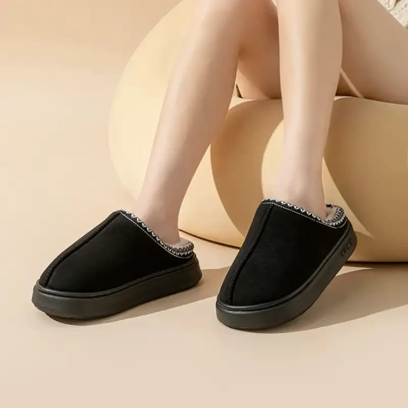 Platform Fluffy Slippers Women House Flats Fashion Plush Winter Designer Shoes Ladies Home Elegant Casual Footwear
