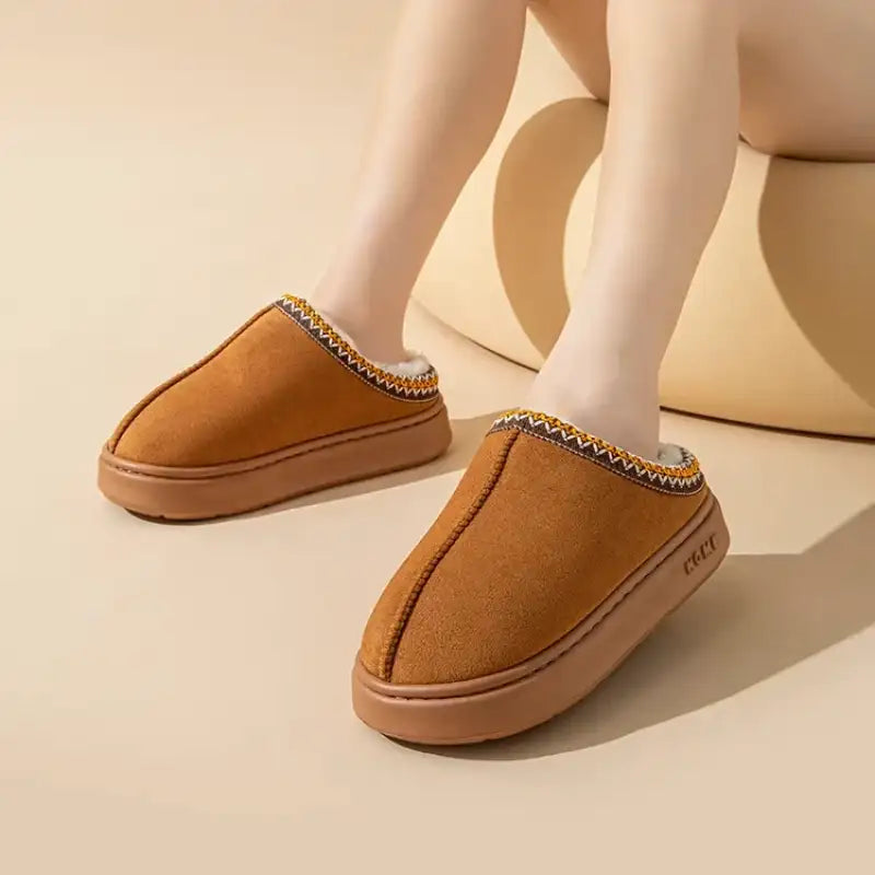 Platform Fluffy Slippers Women House Flats Fashion Plush Winter Designer Shoes Ladies Home Elegant Casual Footwear