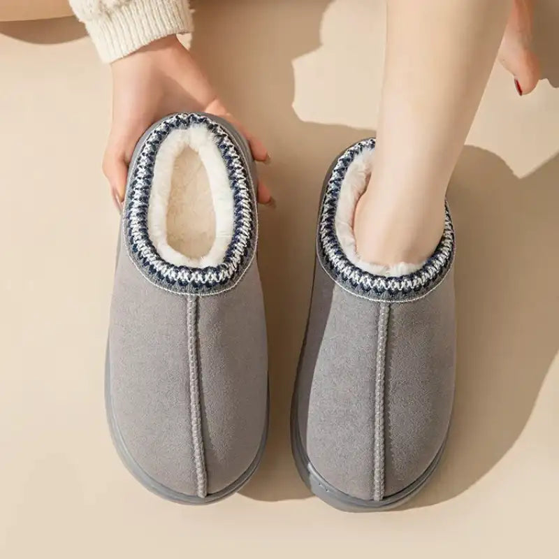 Platform Fluffy Slippers Women House Flats Fashion Plush Winter Designer Shoes Ladies Home Elegant Casual Footwear