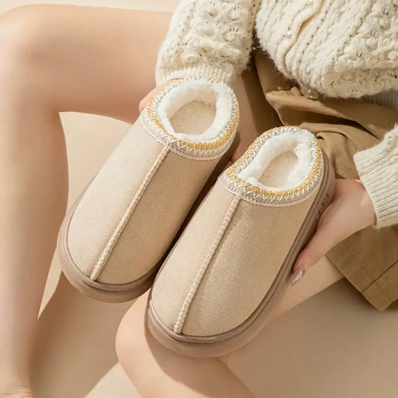 Platform Fluffy Slippers Women House Flats Fashion Plush Winter Designer Shoes Ladies Home Elegant Casual Footwear
