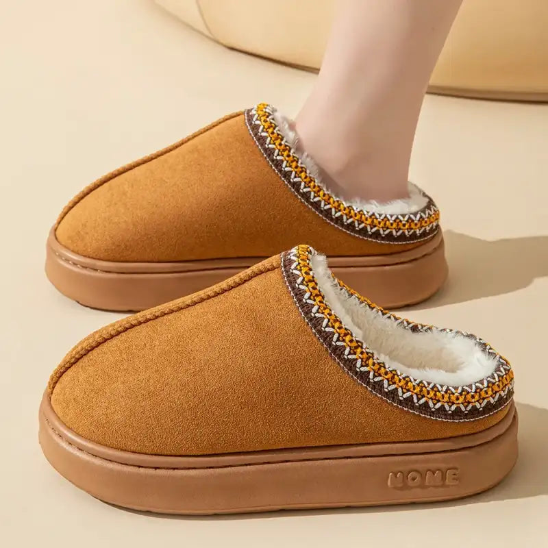 Platform Fluffy Slippers Women House Flats Fashion Plush Winter Designer Shoes Ladies Home Elegant Casual Footwear