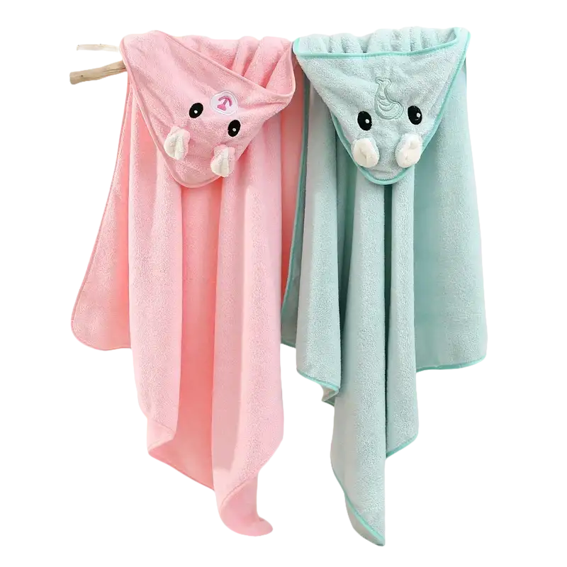Two hooded baby towels.