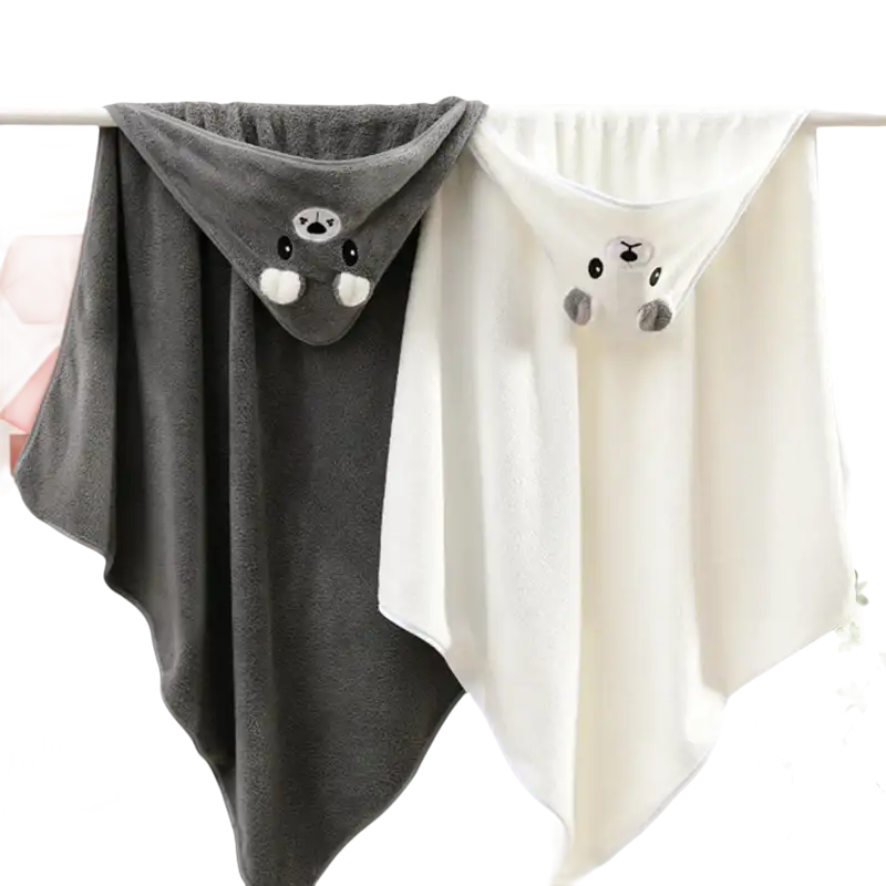 Two hooded baby towels.