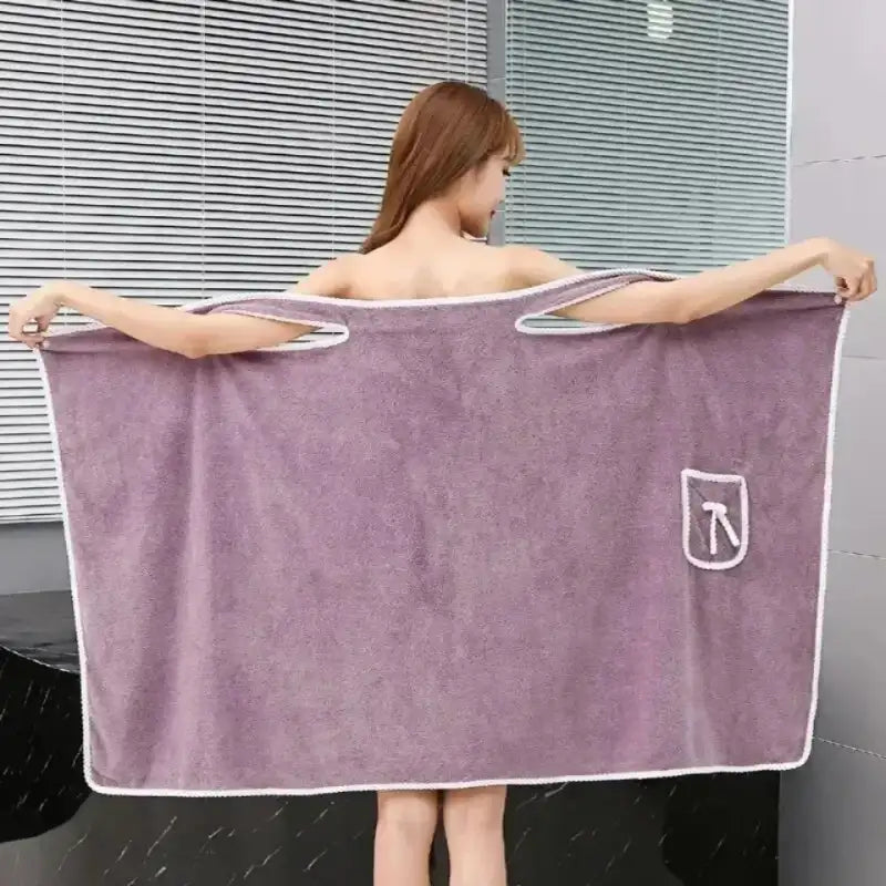 Wearable Style Bath Towels Soft Absorbent Towel Dress Thickened Water Absorbing Bathrobe Wearable Camisole Coral Fleece
