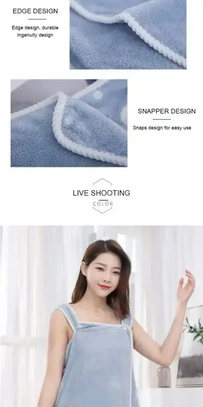 Wearable Style Bath Towels Soft Absorbent Towel Dress Thickened Water Absorbing Bathrobe Wearable Camisole Coral Fleece