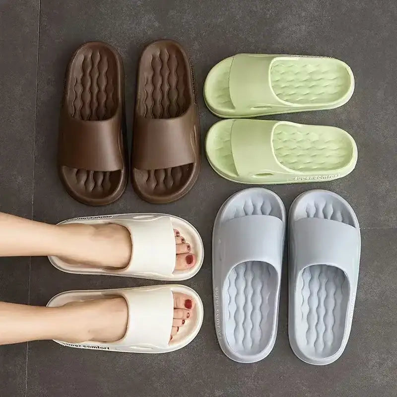 Thick Platform Slippers for Women Home Soft Sole Pillow Slides Sandals Woman Summer Beach Non Slip Flip Flops Bathroom