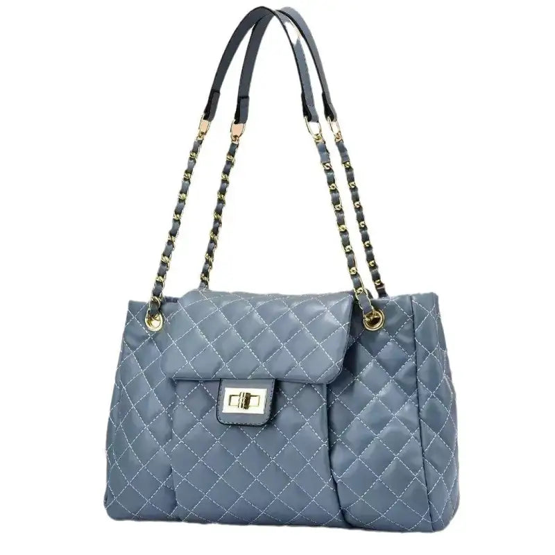 Embroidered Rhombus Chain Shoulder Bag