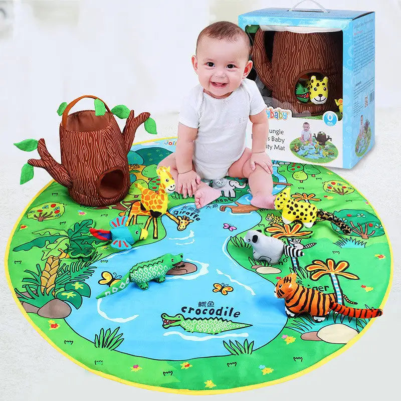 Jungle Farm Adventure Play Blanket for Babies 🧸🌿 - Jungle game blanket