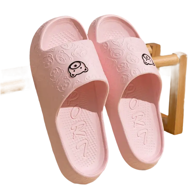 Pair of pink cartoon-themed slides.